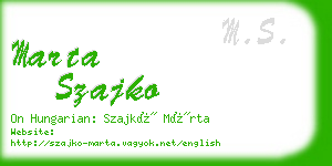 marta szajko business card